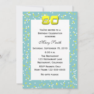 Invitation du 80e anniversaire Confetti