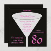 Invitation du 80e anniversaire de la fête 80e toas (Devant / Derrière)