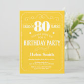 Invitation du 80e anniversaire Jaune et blanc (Debout devant)