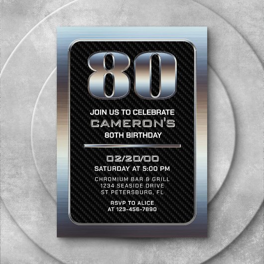 Invitation du 80e anniversaire masculin