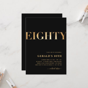 Invitation du 80e anniversaire Noir & Or pour