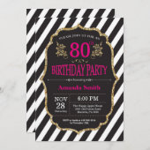 Invitation du 80e anniversaire. Parties scintillan (Devant / Derrière)