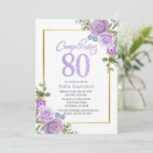 Invitation du 80e anniversaire - thème de la fleur (Debout devant)