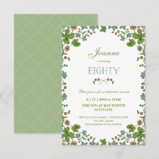 Invitation du 80e anniversaire, Vintage Floral (Pe