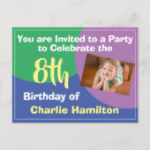 Invitation du 8e anniversaire avec carte postale p (Devant)