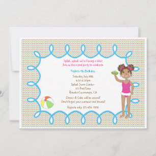 Invitation du African American Girl Swim Party