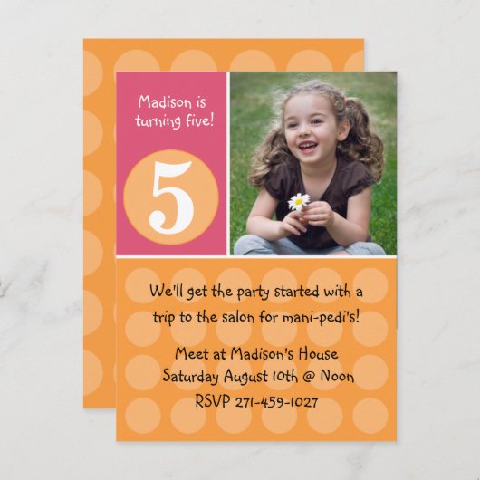 Invitation du Anniversaire de enfant (Devant / Derrière)