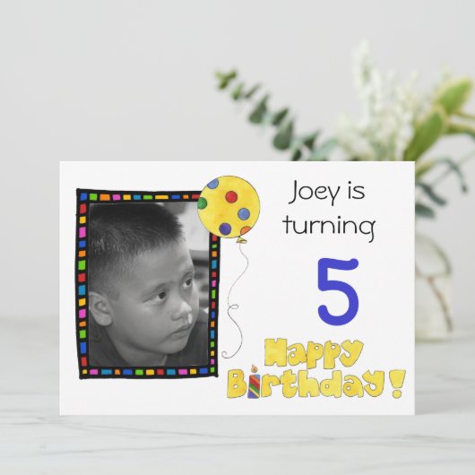 Invitation du Anniversaire de enfant (Debout devant)