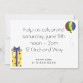 Invitation du Anniversaire de enfant (Dos)