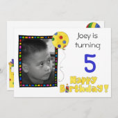 Invitation du Anniversaire de enfant (Devant / Derrière)