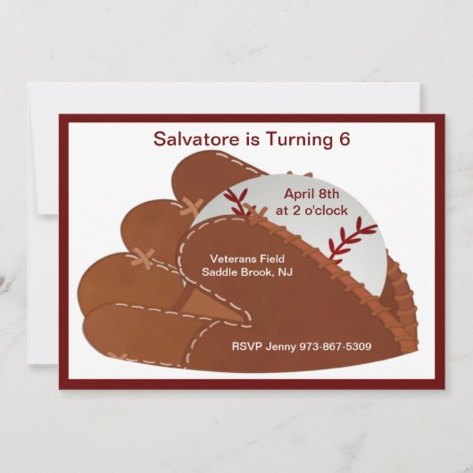 Invitation du Anniversaire de enfant de baseball M (Devant)