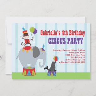 Invitation du Anniversaire de enfant du cirque CUT