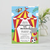 Invitation du Anniversaire de enfant du cirque CUT (Debout devant)