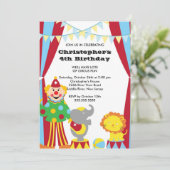 Invitation du Anniversaire de enfant du cirque CUT (Debout devant)