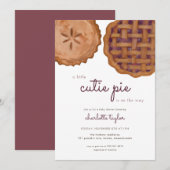 Invitation du Baby shower à tarte de la coupe auto (Devant / Derrière)