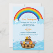 Invitation du Baby shower arc-en-ciel de Noah (Devant)