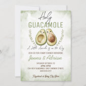 Invitation du Baby shower Avocado Holy Guacamole (Devant)