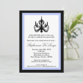 Invitation du Baby shower bleu de lustre {TBA} 5x7 (Debout devant)