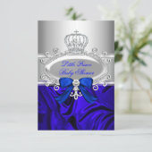 Invitation du Baby shower bleu Little Prince Royal (Debout devant)