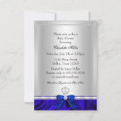 Invitation du Baby shower bleu Little Prince Royal (Dos)