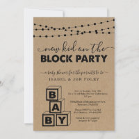 Invitation du baby shower Block Party