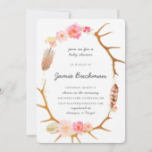 Invitation du Baby shower Boho Antler (Devant)