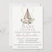 Invitation du Baby shower Botanique Dusty Mauve (Devant)