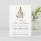 Invitation du Baby shower Botanique Dusty Mauve (Debout devant)