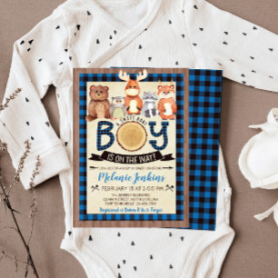 Invitation du Baby shower Boy Lumberjack Woodland