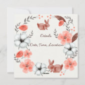 Invitation du Baby shower Bunny (Dos)