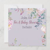 Invitation du Baby shower Bunny (Dos)
