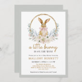 Invitation du Baby shower Bunny (Devant / Derrière)