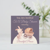 Invitation du Baby shower Bunny (Debout devant)