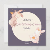 Invitation du Baby shower Bunny (Dos)