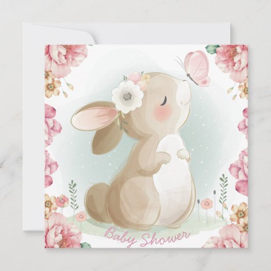 Invitation du Baby shower Bunny (Devant)