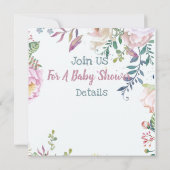 Invitation du Baby shower Bunny (Dos)