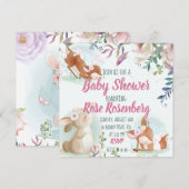 Invitation du Baby shower Bunny (Devant / Derrière)