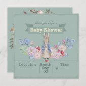 Invitation du Baby shower Bunny (Devant / Derrière)