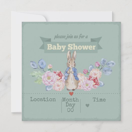 Invitation du Baby shower Bunny (Devant)