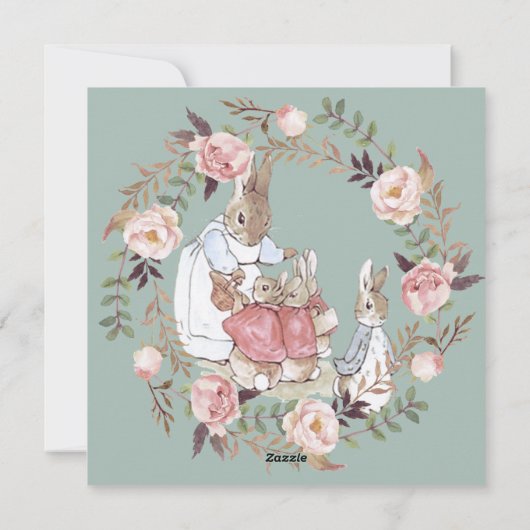 Invitation du Baby shower Bunny (Dos)