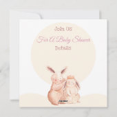 Invitation du Baby shower Bunny (Dos)