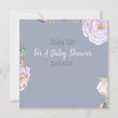 Invitation du Baby shower Bunny (Dos)