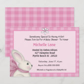 Invitation du Baby shower Bunny (Devant / Derrière)