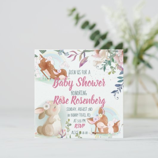Invitation du Baby shower Bunny (Debout devant)