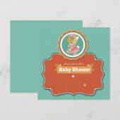 Invitation du Baby shower Bunny (Devant / Derrière)