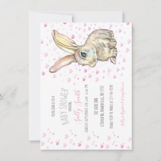 Invitation du Baby shower Bunny (Devant)