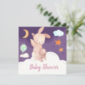 Invitation du Baby shower Bunny (Debout devant)