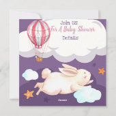 Invitation du Baby shower Bunny (Dos)
