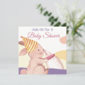Invitation du Baby shower Bunny (Debout devant)