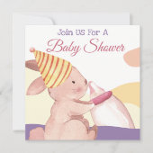 Invitation du Baby shower Bunny (Devant)